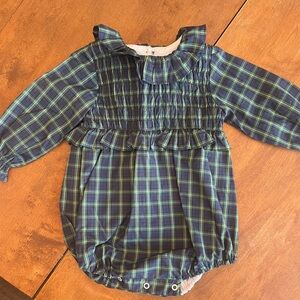 Sal & Pumenta Plaid Long-Sleeve Baby Romper